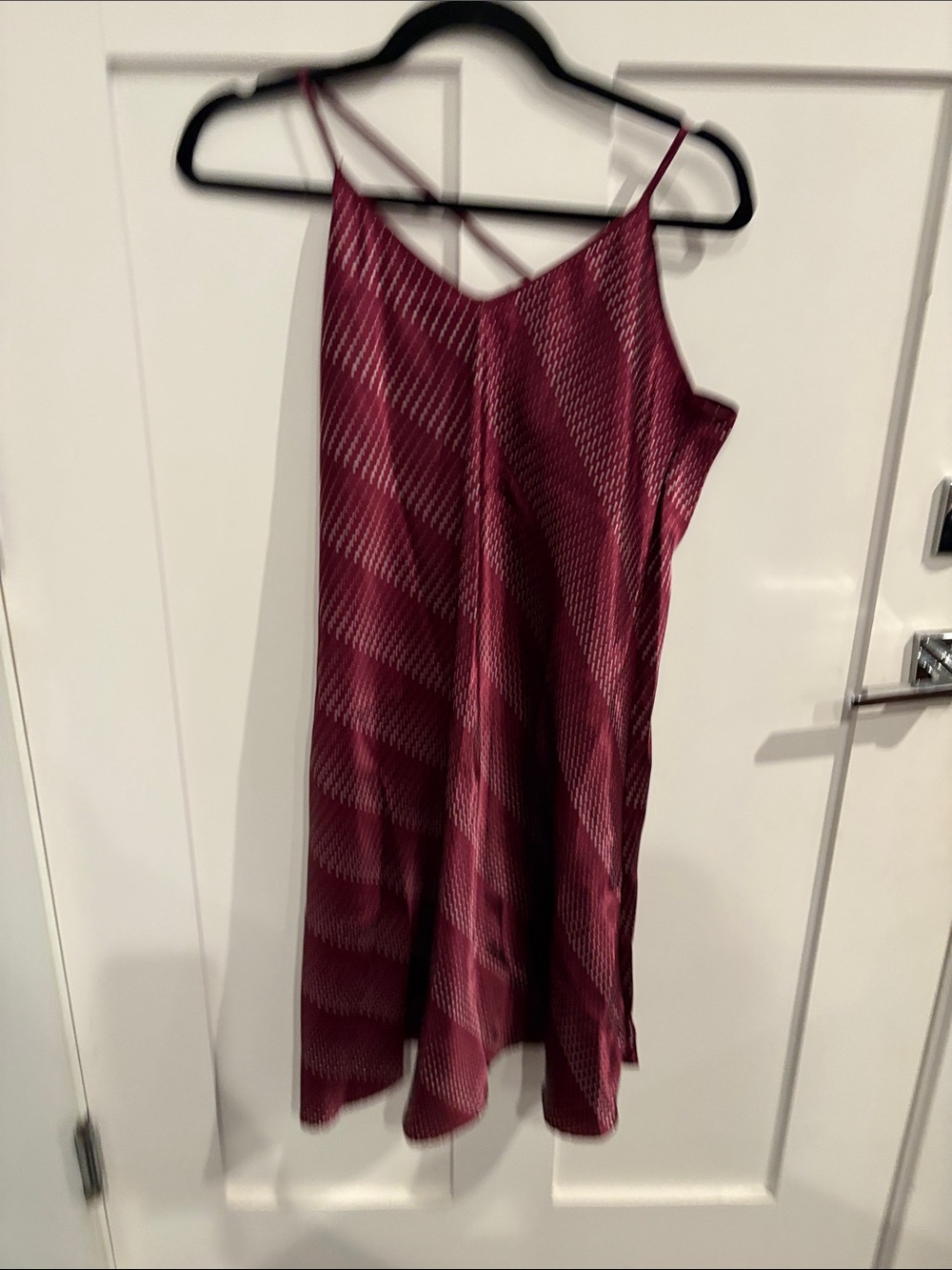 Women’s Burgundy Midi Slip Dress with Strappy Back